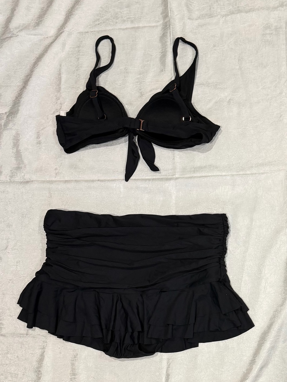Allihop Black Bikini Top (S) & Swim Skirt Bottom (M) Swim Set - Picture 2 of 3